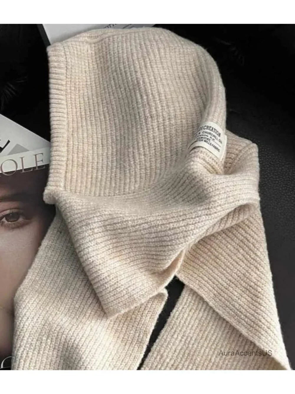 Women's Winter Knitted Beanie Balaclava Hooded Scarf Hat Neck Warmer